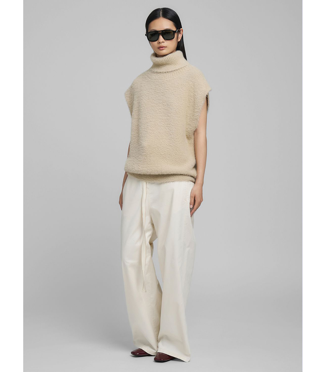 ヘアリーエフェクト ノースリーブ プルオーバー 詳細画像 ライトベージュ 4